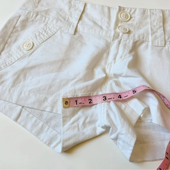 Rubbish White Low Rise Shorts Coastal Linen Blend - Picture 8 of 11